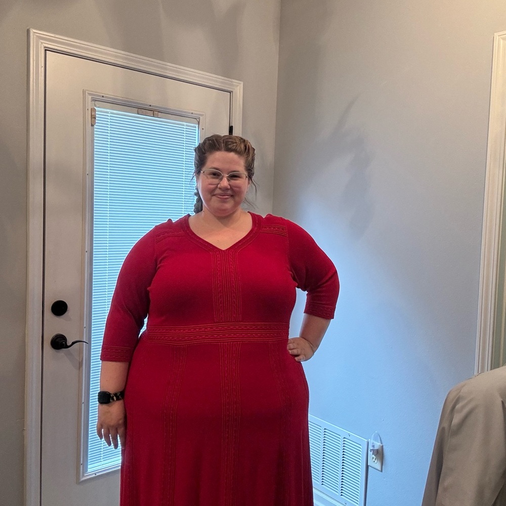 Lane Bryant Red Long Sleeve Dress